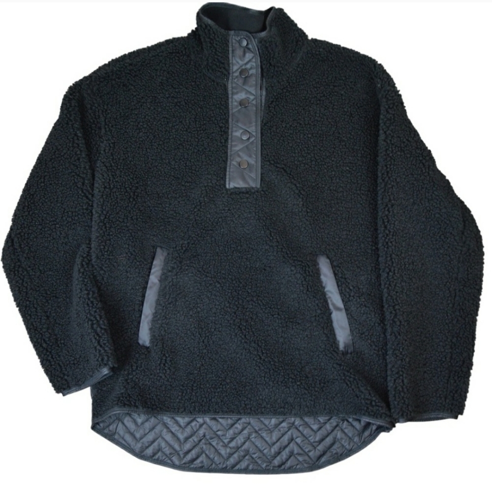 NWOT Athleta Black Cozy Sherpa Snap Sweatshirt NWOT - Picture 10 of 11